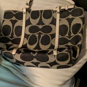 Coach denim medium tote